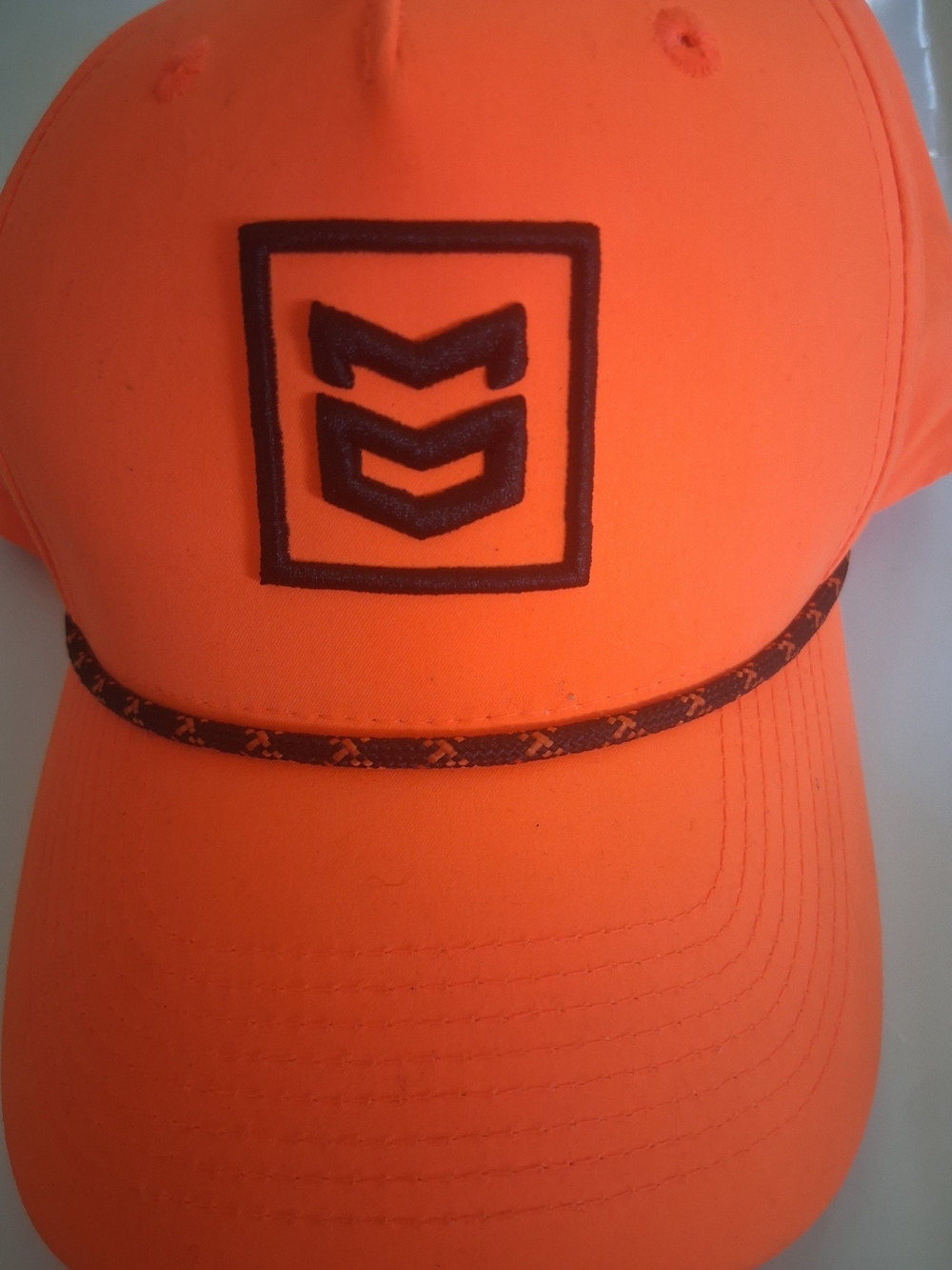 Men's High-Visibility Orange Trucker Cap with Black Logo
